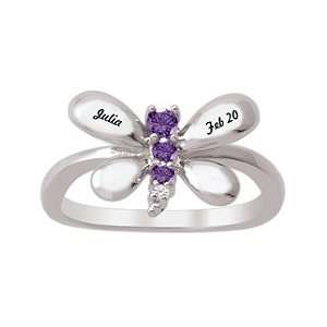  Amethyst Butterfly Birthstone Ring Jewelry