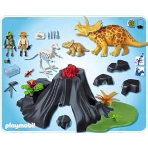  Playmobil Triceratops with Volcano Island Toys & Games