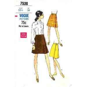 Vogue 7536 Vintage Sewing Pattern Womens Wrapped Skirt Waist 25 1/2 