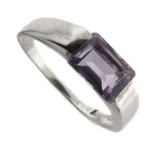  Sterling Silver Simulated Amethyst Ring Size #9 Jewelry