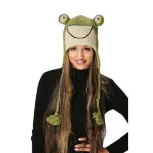  Green Frog Pom Pom Knit Hat Toys & Games