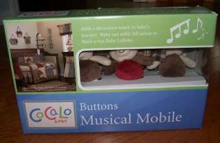 COCALO BABY BUTTONS MUSICAL MOBILE TEDDY BEARS NEW  