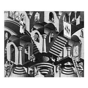  Concave Et Convexe, 1955 by M.C Escher. Size 21.71 X 18.00 