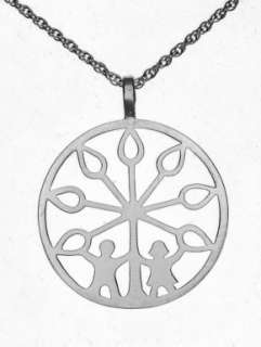 Sterling Silver Pendant Tree of Life with boy and girl   30+mm ( 1.2 