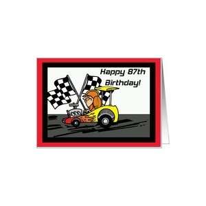 Drag Racing 87th Birthday Card Card Toys & Games