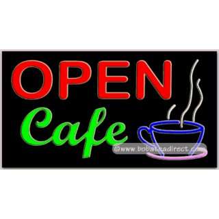 Open Café Neon Sign (20H x 37L x 3D) Grocery & Gourmet Food