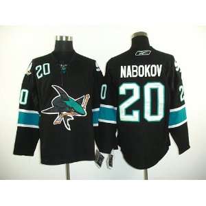 Evgeni Nabokov #20 Black NHL San Jose Sharks Hockey Jersey 