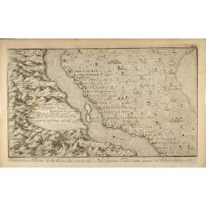  1757 Engraving Map Nile River Egypt Northern Sudan Nubia 