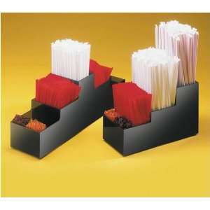  5 Section Black Bar Organizer (Straw & Stirrer Holder 