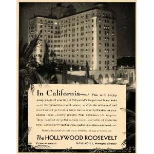  1932 Ad Hollywood Roosevelt Hotel Luxury Lodging Voyage 