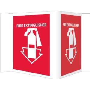Visi Sign, Fire Extinguisher, Red, 5 3/4X8 3/4, .125 PVC Plastic 