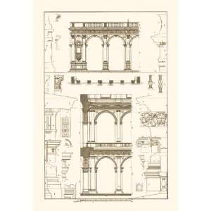   and Arcade from Palazzo Farnese 28x42 Giclee on Canvas