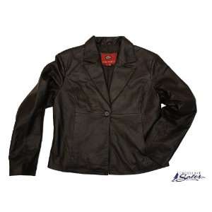 Marc Mattis Womens Lg Black Blazer Jacket Lamb Leather 