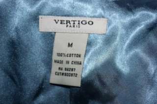 Vertigo Paris Blue Jacket Trench Coat Medium  