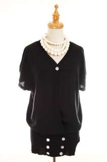 NWT Seven 7 for all Man Kind Knit Top Dress XL BLACK  
