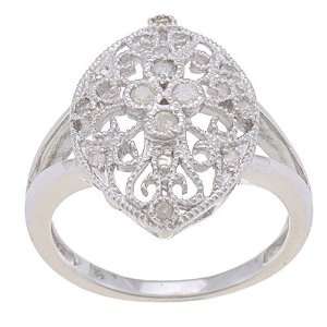   Silver 1/4 TDW Vintage Style Diamond Ring (G H, I1 I2) Jewelry