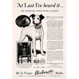  1932 Ad Antique RCA Victor Bi Acoustic Radio Nipper Dog 