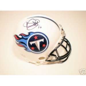  Vince Young Autographed Tennessee Titans Riddell Mini 