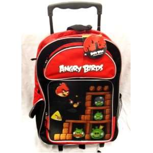   Angry Bird Full Size School Backpack with Roller   3D Look Everything