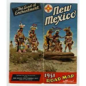  1951 New Mexico Official Highway Map Land Enchantment 