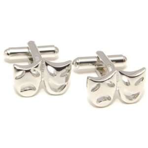  Tragedy and Comedy Mask Cufflinks (With Gift Box 