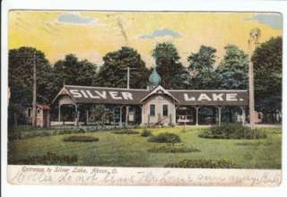   entrance to Silver Lake Park in Akron OH. Postmarked Nov. 25, 1907