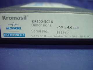Kromasil Eka Chemicals Akzo Nobel HPLC Column 250mm x 4.6mm KR100 5C18 