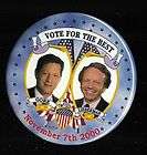 Al Gore Joe Lieberman 2000 President Election Pins  