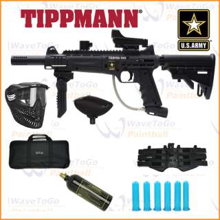 Tippmann US Army Carver One Extreme Red Dot Paintball Marker Gun Combo 