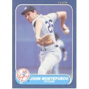  1986 Fleer # 111 John Montefusco New York Yankees Baseball 