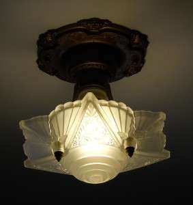   Vintage Slip Shade ceiling light fixture chandelier lamp  