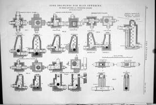 Engineering 1881 Drawings Main Sewering Robert Rawlinson Manhole 