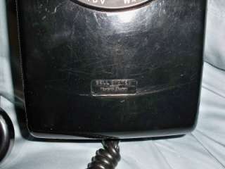 Vintage 1960 Bell System Western Electric Rotary Dial Wall Mount Black 