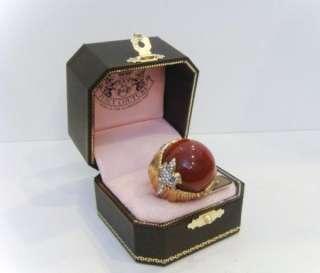   COUTURE Gold Antique Bird Large Agate Cocktail Vintage Ring  