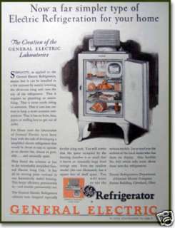 1927 GE General Electric refrigerator AD  