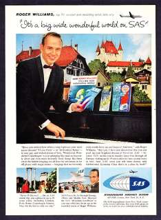 1959 Roger Williams photo Scandinavian Airlines Ad  