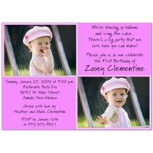  Double Double Lavender 1st Birthday Invitations   Set of 20 Baby