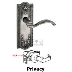 Privacy lever   parthenon plate with portofino lever in antique pewter
