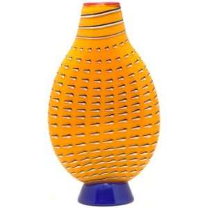 Sea Urchin Flat Vase Yellow