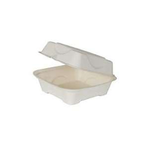 Eco Products Inc EP HC6 6 x 6 x 3 Sugarcane Clamshell Take Out Box 