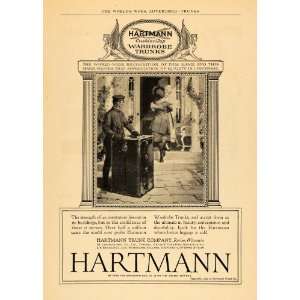  1924 Ad Hartmann Travel Wardrobe Trunks Luggage   Original 