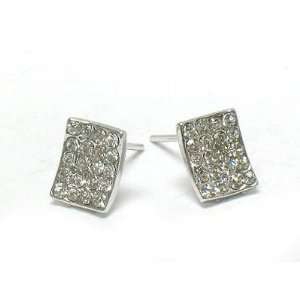   Crystal Small Square Cocktail Jewelry Earrings Fashion Costume Jewelry