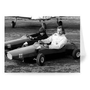 Graham Hill with son Damon   Greeting Card (Pack of 2)   7x5 inch 