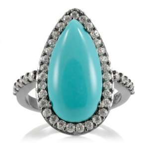  Chelas Turquoise Pear Cut Cocktail Ring Emitations 