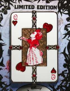 Disney Tim Burton Alice in Wonderland RED QUEEN OF HEARTS CARD PIN LE 
