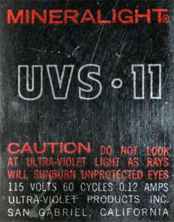UVP Ultra Violet Products Inc. UVS 11 Mineralight Handheld UV Lamp 