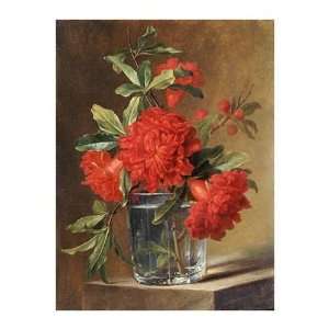  Gerard Van Spaendonck   Red Carnations And A Sprig Of 