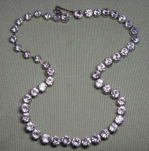   SPARKLING ~WEISS Crisp Clear Clear JUMBO 7mm Rhinestone Necklace