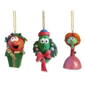  Veggie Tales 3 Piece Christmas Holiday Ornament Set with 