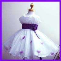 Purple Communion Festival Wedding Party Girl Dress 4/5Y